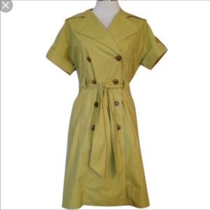 Cabi green trench coat dress size small